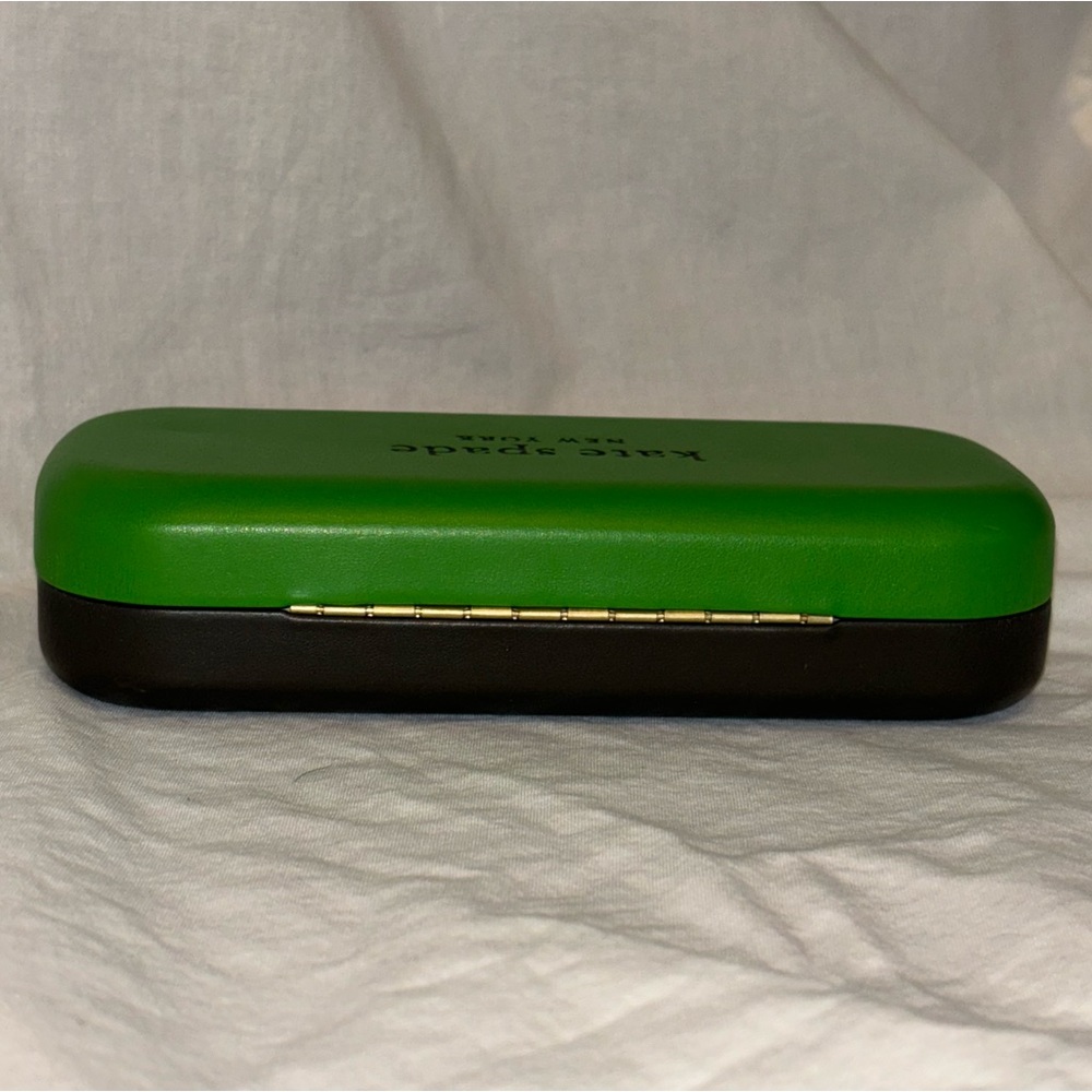 Kate Spade green & black hard shell signature eyeglass readers sunglass case - Picture 7 of 15